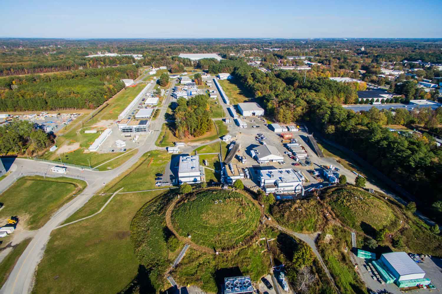 An aerial view of Jefferson Lab. Photo courtesy of Jefferson Lab.