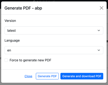 PDF generation settings in the admin side