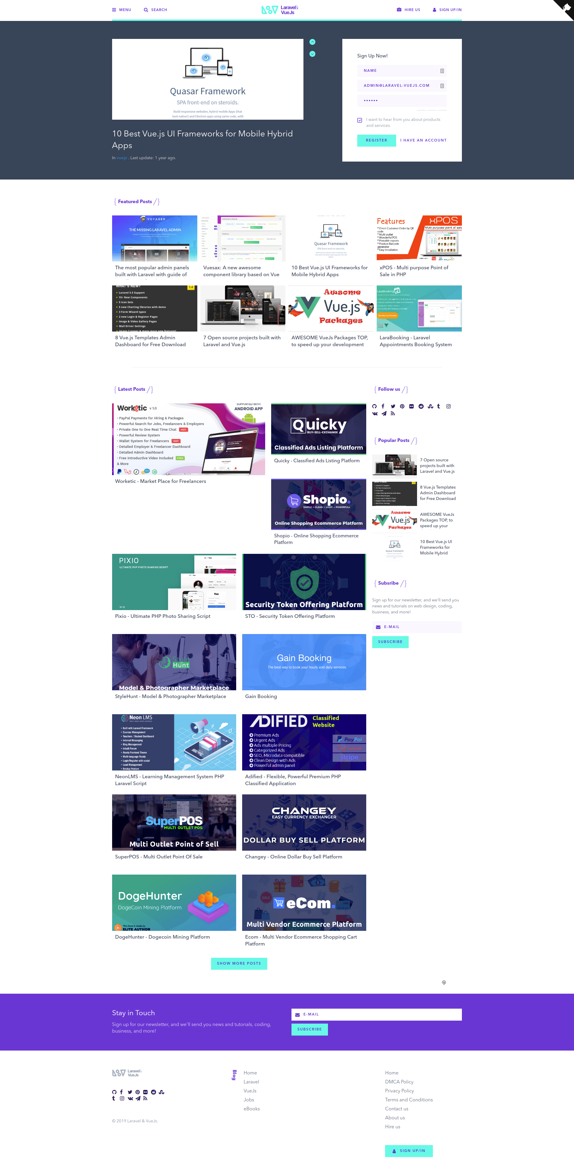 home page