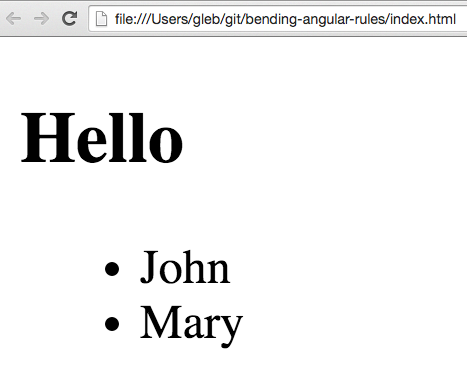 static list of names