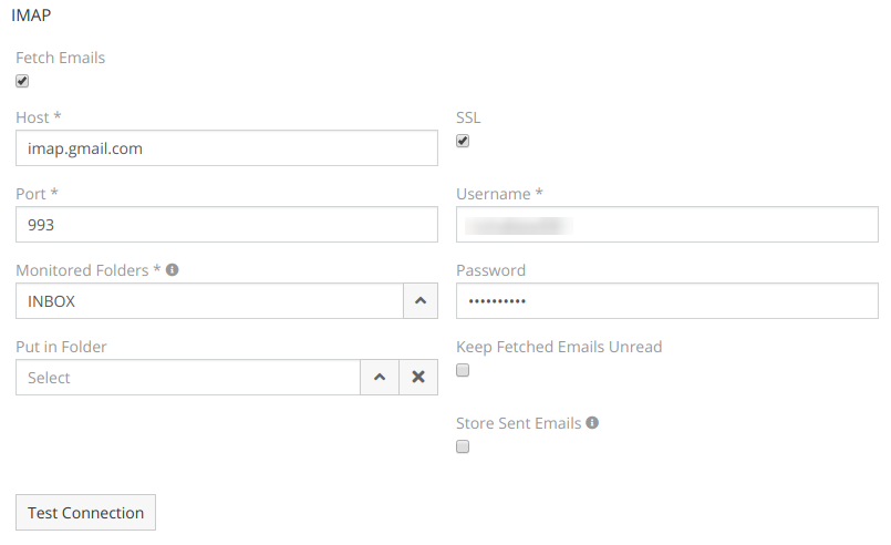 IMAP configuration